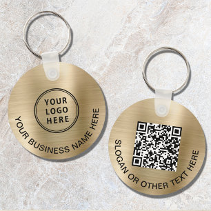 Modernes Logo QR-Code Werbegold Schlüsselanhänger