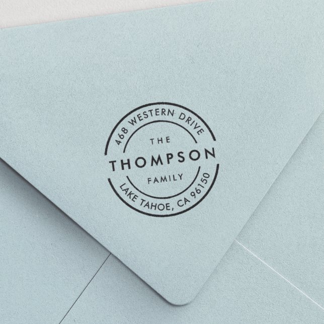 Modernes Logo | Rücksendeadresse von Familiennamen Permastempel (Von Creator hochgeladen)