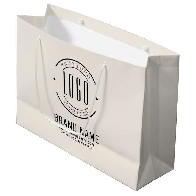 Modernes Logo-Unternehmen Große Geschenktüte (Vorderseite Schrägansicht)