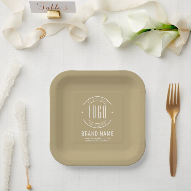 Modernes Logo-Unternehmen Pappteller (Hochzeit)