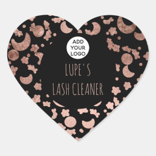 Modernes Logo verrät Rose Gold niedliche Mondmust Herz-Aufkleber