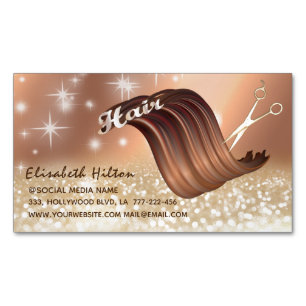 Modernes, lustig funkelndes, bunt funkelndes HAIR- Magnetische Visitenkarte