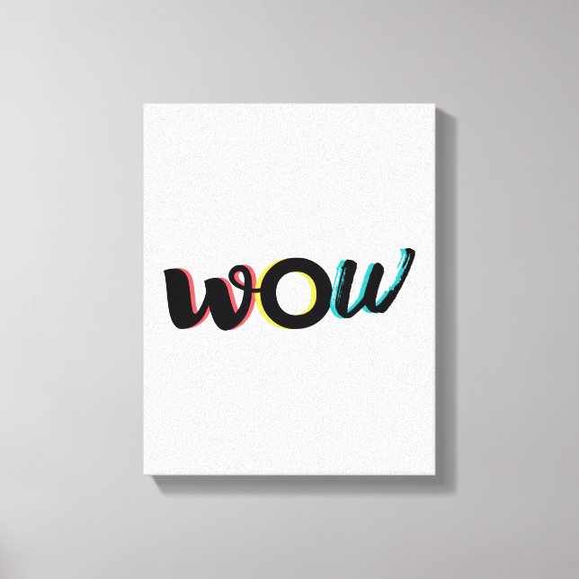 Modernes, lustiges, buntes Typografie-Design von W Leinwanddruck (Vorderseite)