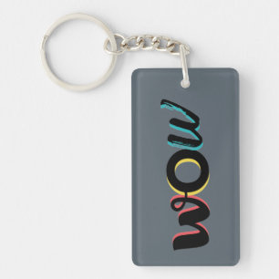 Modernes, lustiges, buntes Typografie-Design von W Schlüsselanhänger