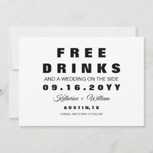 Modernes lustiges Foto-freie Getränk-Save the Date Save The Date