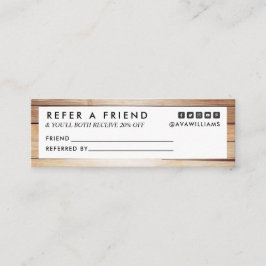 Modernes Luxe-Holz-sauberes Layout Mini Visitenkarte