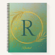 Modernes Luxe Turquoise & Gold Individuelle Name &