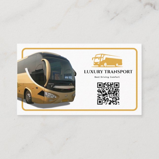 Modernes Luxus-Busunternehmen | Gold Visitenkarte (Rückseite)