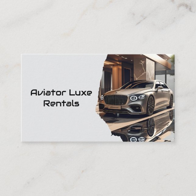 Modernes Luxus-Car Rental & Sales QR Code Foto Visitenkarte (Vorderseite)