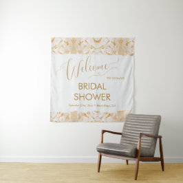Modernes Luxus Gold Abstraktes Brautparty Willkomm Wandteppich