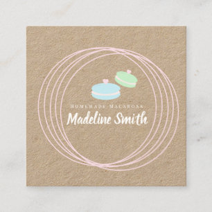Modernes Macaron-Logo für hausgemachte Bäckerei-Br Quadratische Visitenkarte