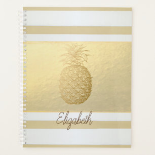 Modernes Mädchen-Gold mit Streifen, Goldene Ananas Planer