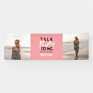 Modernes mädchenhaftes schwarz rosa Multi-Foto 30. Banner