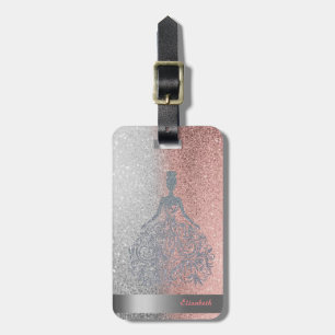 Modernes Mädchenkleid Glitter Bokeh Ombre Streife Gepäckanhänger
