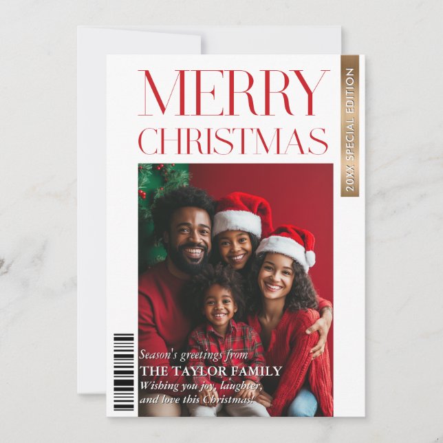 Modernes Magazin Cover Family Foto Highlights Einladung (Vorderseite)