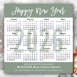 Modernes Magazin Green 2025 Kalender Business Magn Magnetkarte