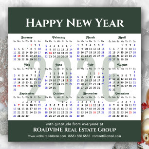 Modernes Magazin Green 2026 Kalender Business Magn Magnetkarte