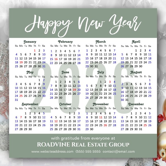 Modernes Magazin Green 2026 Kalender Business Magn Magnetkarte (Von Creator hochgeladen)