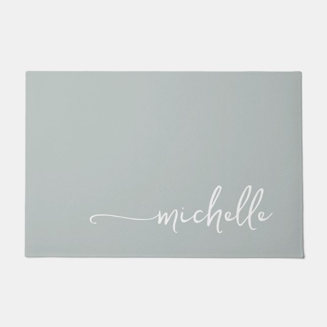 Modernes Magazin Green Calligraphy Fußmatte (Vorderseite)