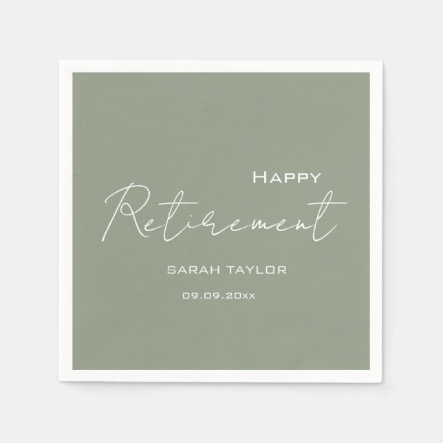Modernes Magazin Green Happy Rente Personalisiert Serviette (Vorderseite)