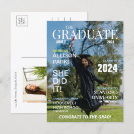 Modernes Magazine Foto Abschluss Ankündigungspostkarte