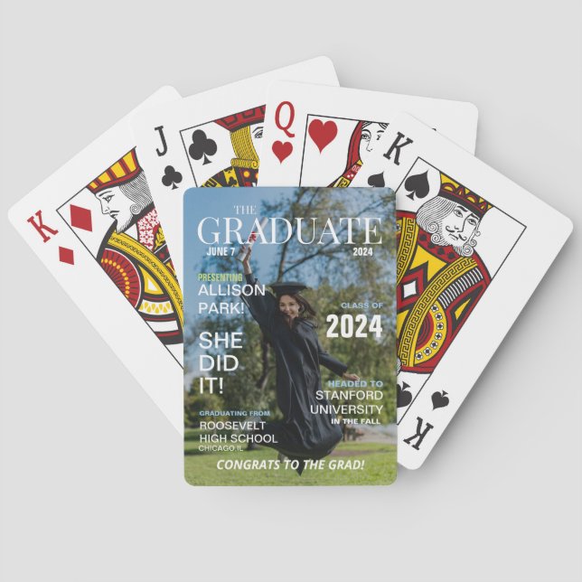 Modernes Magazine Foto Abschluss Spielkarten (Rückseite)