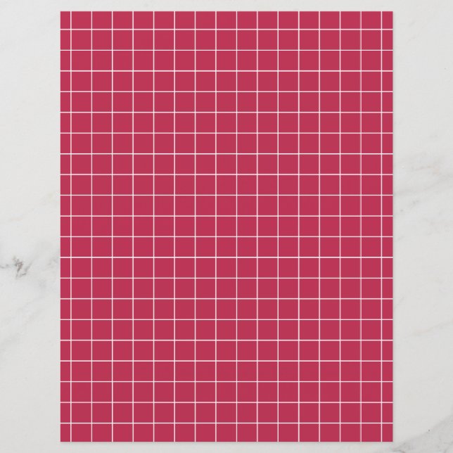 Modernes Magenta Geometric Grid Scrapbook Paper (Vorderseite)