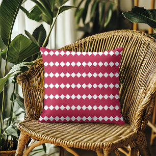 Modernes Magenta rotes geometrisches Muster Kissen