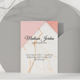 Modernes Magnetic aus rosa und goldenem Marmor Magnetkarte