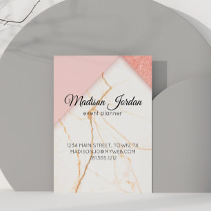 Modernes Magnetic aus rosa und goldenem Marmor Magnetkarte