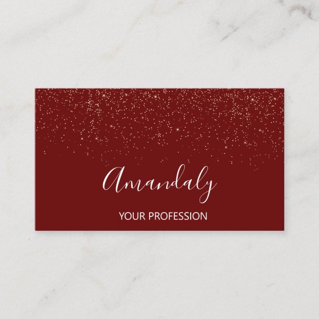 Modernes MAKEUP ARTIST Burgundy Gold Visitenkarte (Vorderseite)