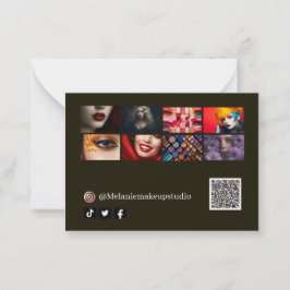 Modernes Makeup Studio & QR Code Mitteilungskarte