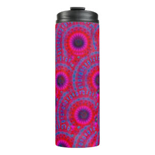 MODERNES MANDALA ROSE FARBE PINK THERMOSBECHER