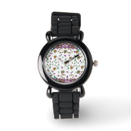 Modernes Mardi Gras Muster Armbanduhr