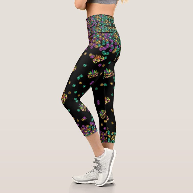 Modernes Mardi Gras Muster Capri Leggings (Links)