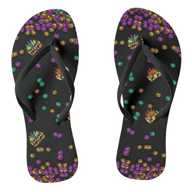 Modernes Mardi Gras Muster Flip Flops (Fußbett)