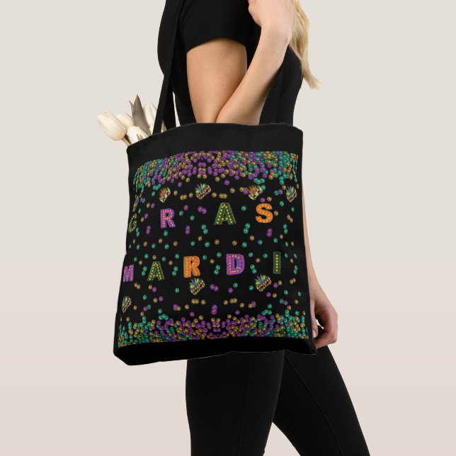Modernes Mardi Gras Muster Tasche (Von Nahem)