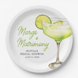 Modernes Margs & Matrimons Cocktail Brautparty Pappteller