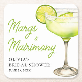 Modernes Margs & Matrimons Cocktail Brautparty Rechteckiger Pappuntersetzer