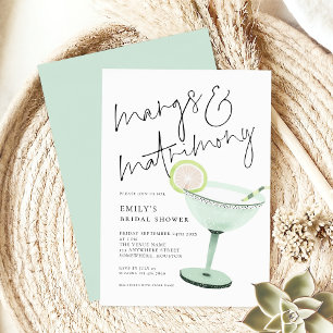 Modernes Margs- und Matrimonic-Cocktail-Brautparty Einladung