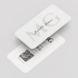 Modernes Marketing Monogram Beruflich Schwarz-weiß Visitenkarte