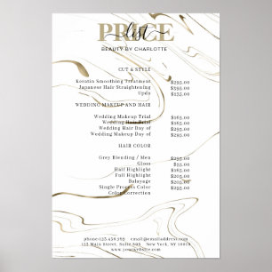 Modernes Marmor-Preislistenposter Poster