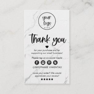 Modernes Marmorgeschäft Vielen Dank für die Bestel Visitenkarte