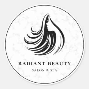 Modernes Marmorhair-Salon-Wellness-Center-Logo Runder Aufkleber