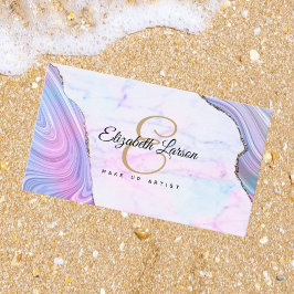 Modernes Marmorkleid Iridescent Glitzer QR Salon M Visitenkarte