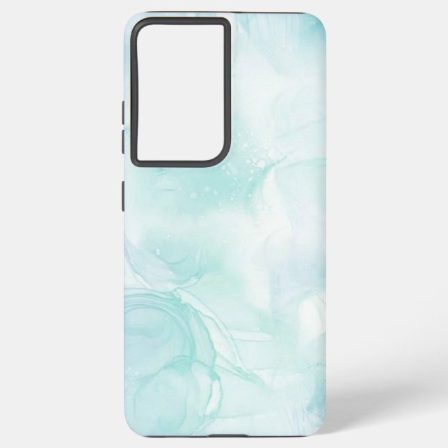 Modernes Marmorlicht Blau Samsung Galaxy Hülle (Rückseite)