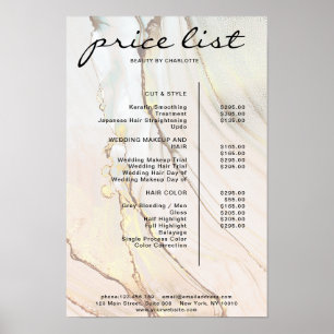 Modernes Marmorpreisliste-Poster Poster