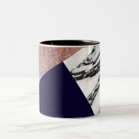 Modernes MarmorRosen-Gold-und Marine-Blau Tricut