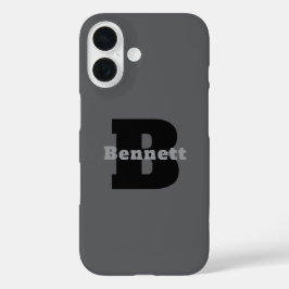 Modernes maskulines benutzerdefiniertes Namenslogo iPhone 16 Hülle