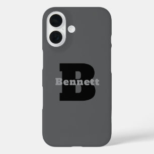 Modernes maskulines benutzerdefiniertes Namenslogo iPhone 16 Hülle